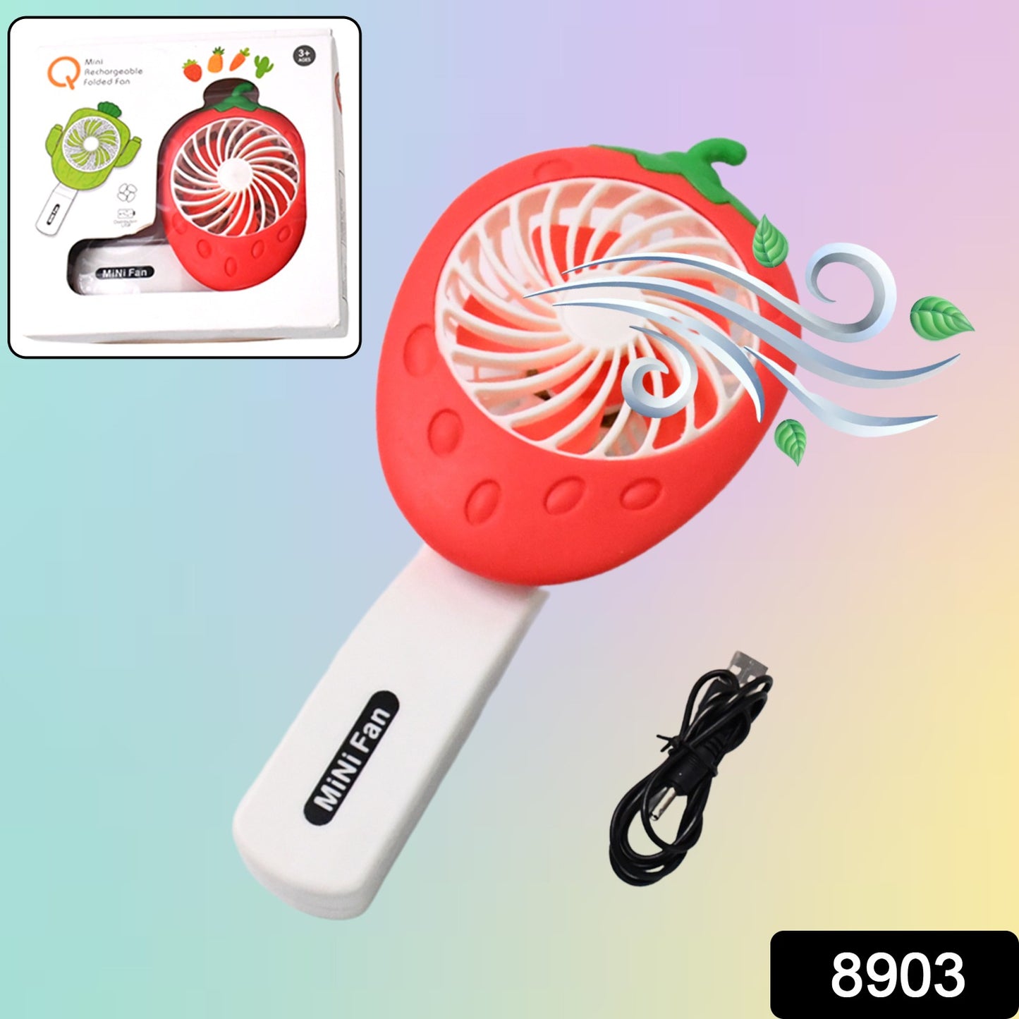 Rechargeable Handheld Mini Fan (Battery Not Included Mix Color)