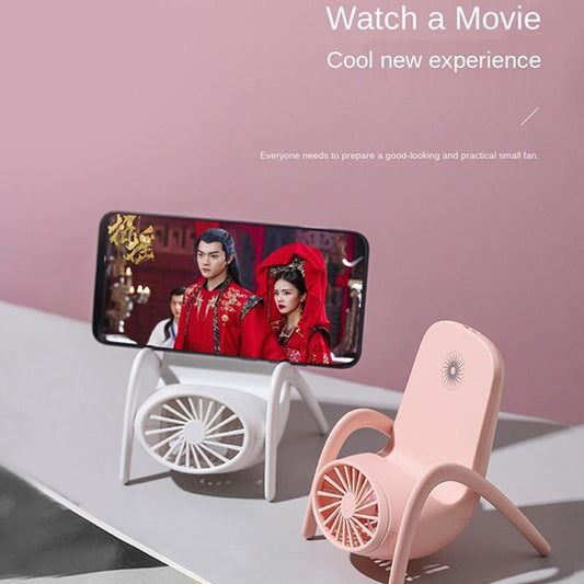 4814 Portable Mobile Phone Holder Fan Personal Fan Multi- Function Fan Handheld Charging Fan (Battery Not Include)