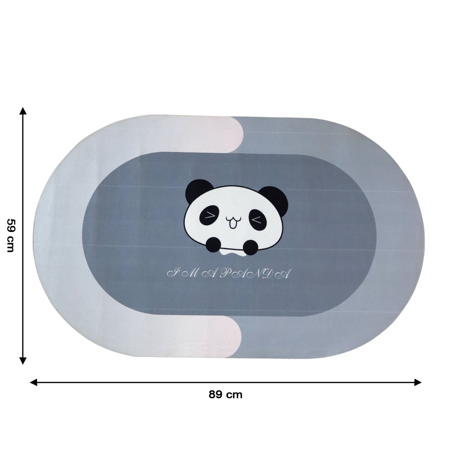 Anti-slip Cartoon Panda Printed Bathroom Floor Mat (1 Pc 89 X 59 Cm)