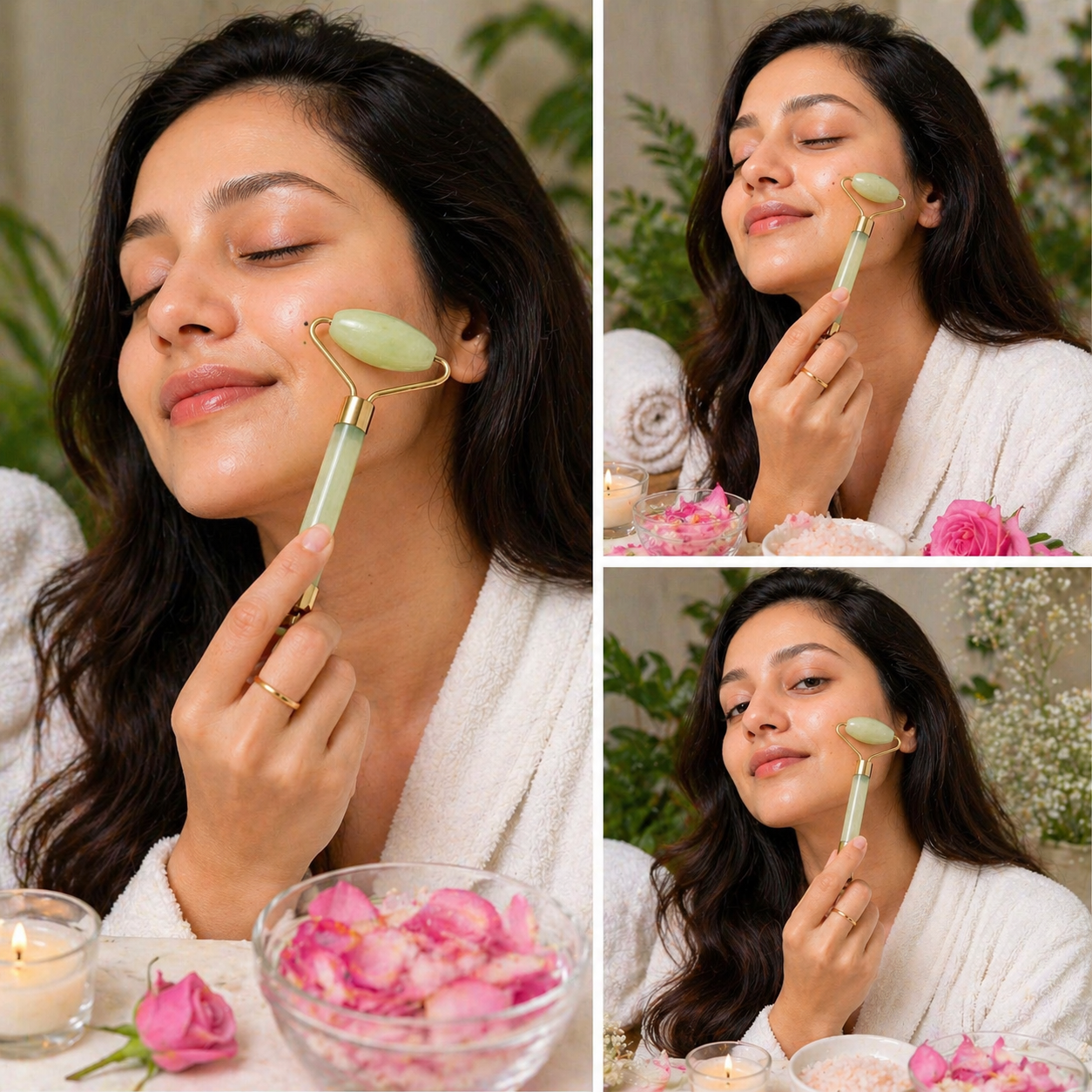 Dual Head Jade Stone Face Roller