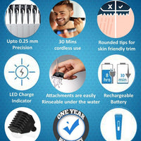 1437 Ns-216 Rechargeable Cordless Hair And Beard Trimmer For Mens