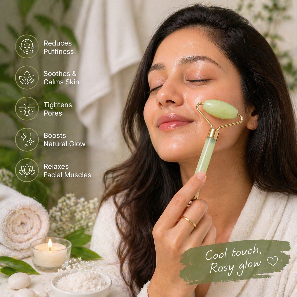 Dual Head Jade Stone Face Roller