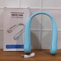 Portable Rechargeable Neck Fan (1 Pc Blue Color)