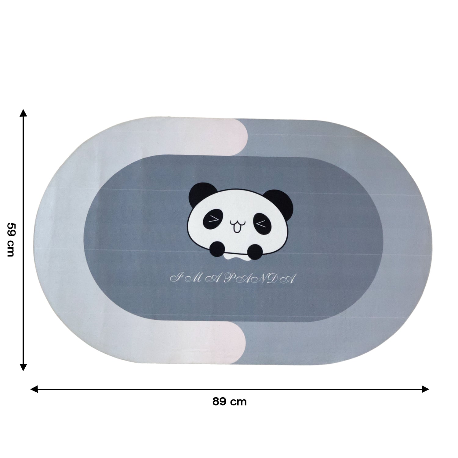 Anti-slip Cartoon Panda Printed Bathroom Floor Mat (1 Pc 89 X 59 Cm)