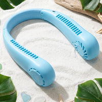 Portable Rechargeable Neck Fan (1 Pc Blue Color)